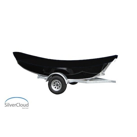 Eevelle Boat Cover DRIft BOAT, Outboard Fits 14ft L up to 84in W Black SCDFT1484B-BLK